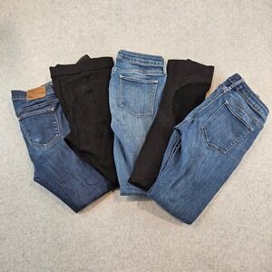 Bundle 5 Maternity Jeans Leggings J Crew Toothpick Gap Blue Black Size 26 Small